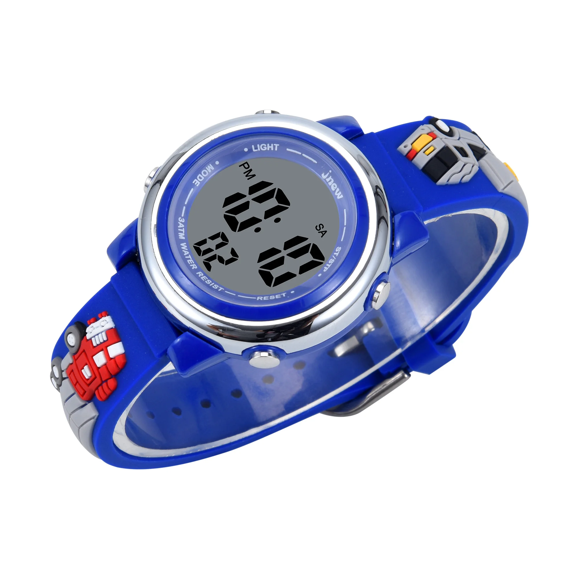 Truck 3ATM Sport Watch for Kids Boys Custom Cartoon Car Toy Luminous Water Resistant Alarm & Stop Watch Features