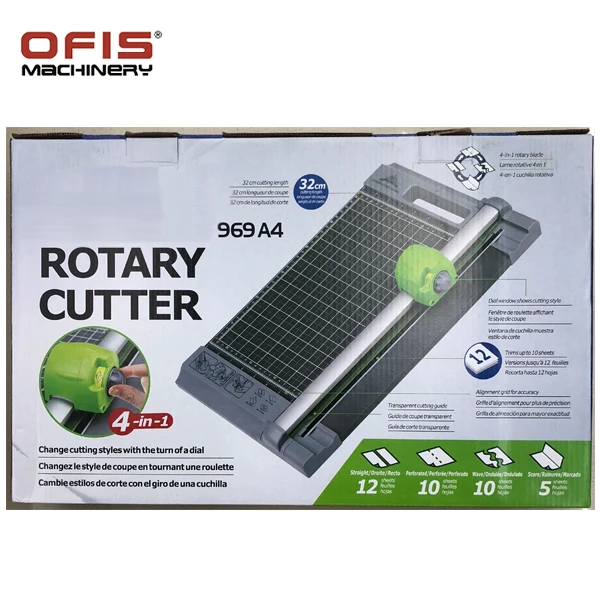 Precision A3 A4 Rotary Paper Trimmer Manual Photo Cutter with Pull-out Ruler for Photo Paper Labels Cutting
