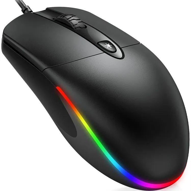 USB Wired Backlight Mouse RGB Backlit Optical Silent Computer Mice 1600 DPI Office and Home Mice Optical LED Wired Mouse