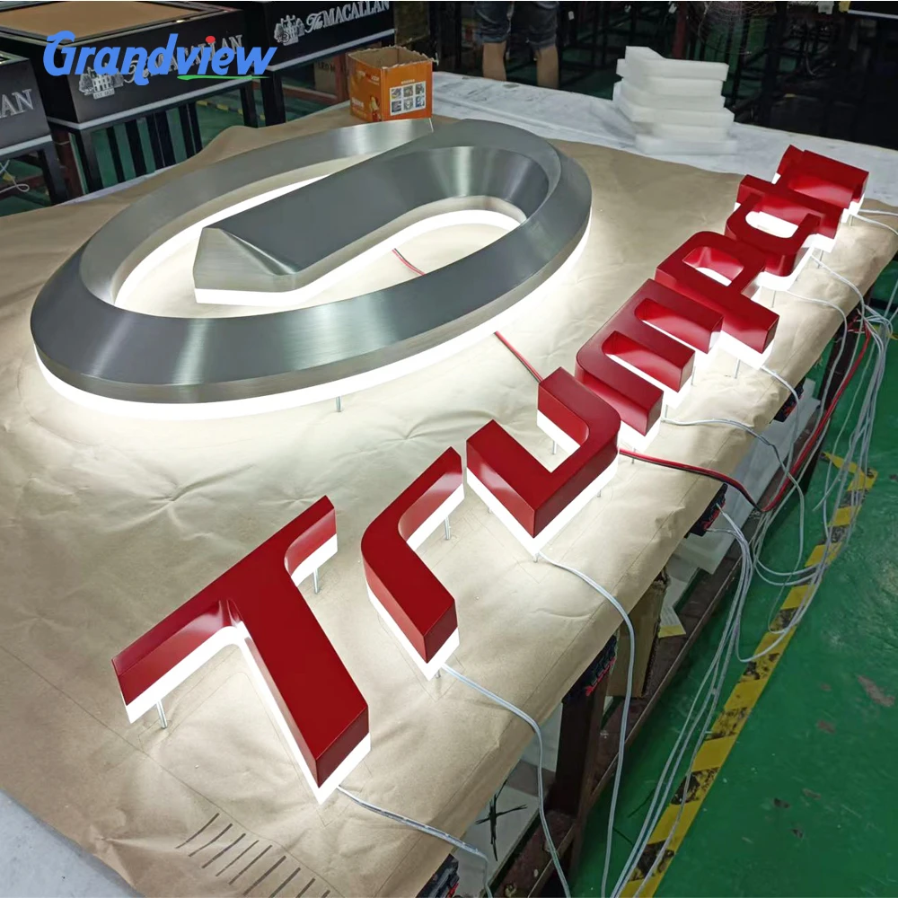 Custom Business LED Brand Car Dealership Sign Outdoor Backlit Commercial Store Luminous Letter Metal Signs
