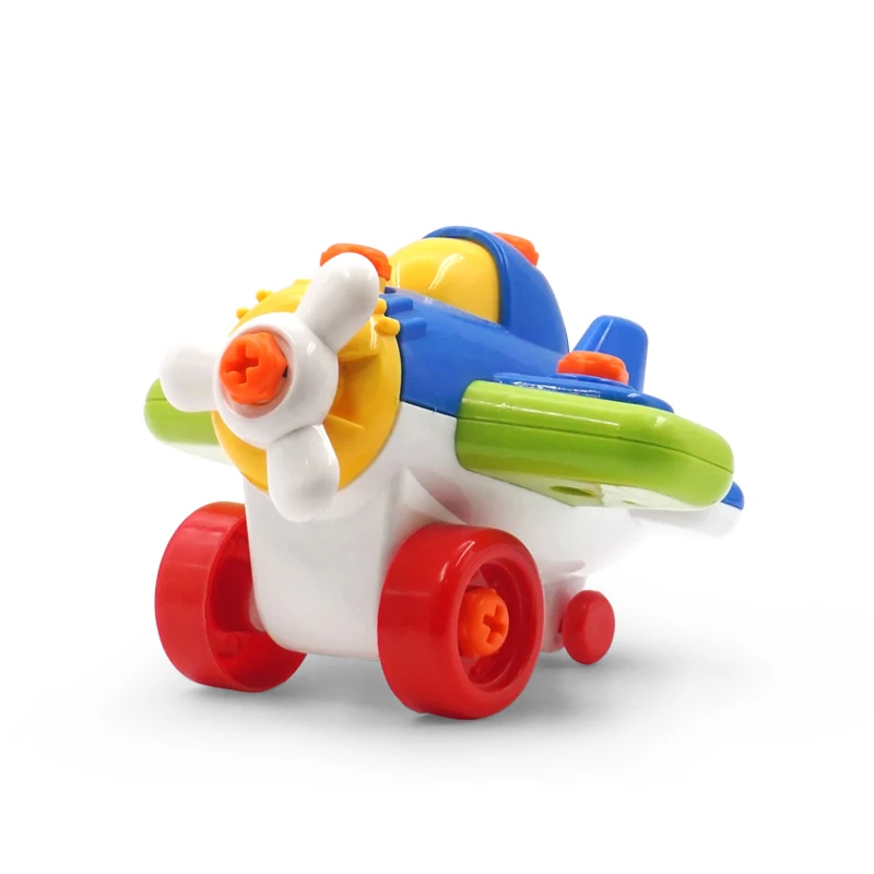 Diy  assembly removable aircraft apart kids educational toys with music and light