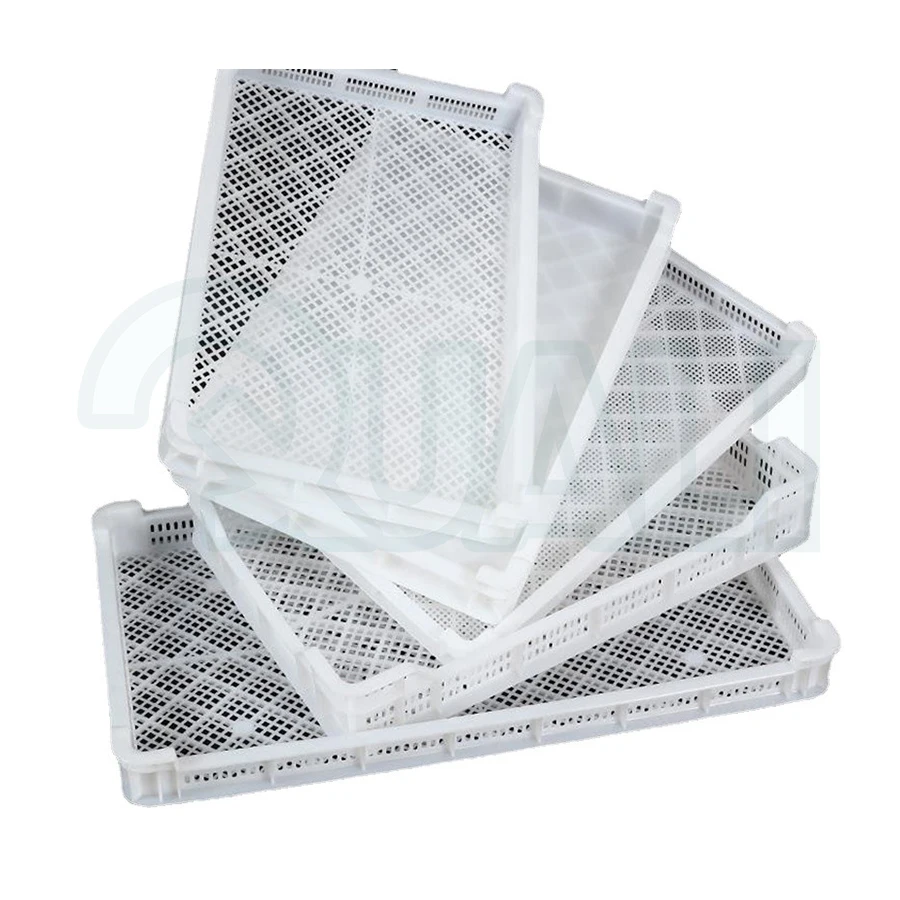 Quali White Plastic Perforated Stackable Pasta Drying Tray for All Pasta Machines and Extruders