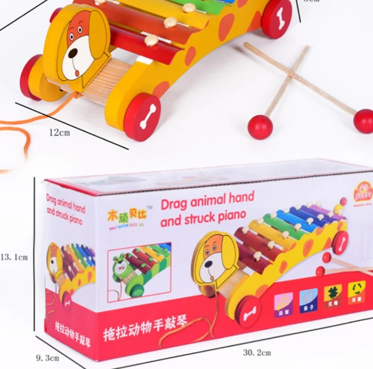 Красочная деревянная музыкальная игрушка-ксилофон