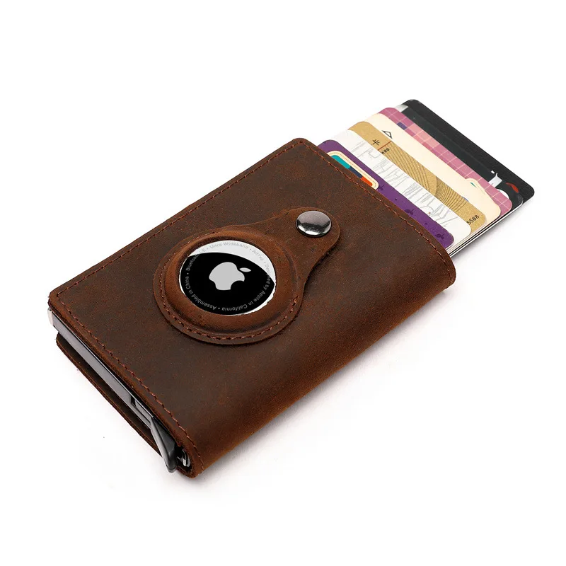 New Arrival Classic Design Genuine Leather Wallet Card Case for Airtag Leather Case