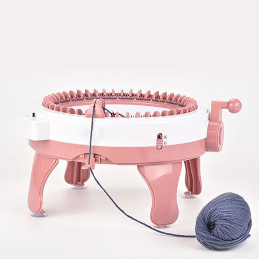 DIY Hat Knitting Machine Double Weaving Magic Loop Looms Stars Cylinder Kids Wool Toy Handcraft With 48 Needles Rotating