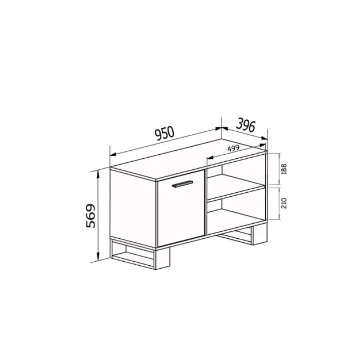 Home TV Cabinet for Living Room - 57 x 95 x 40 cm - Suitable for 32/40/42 inch TVs