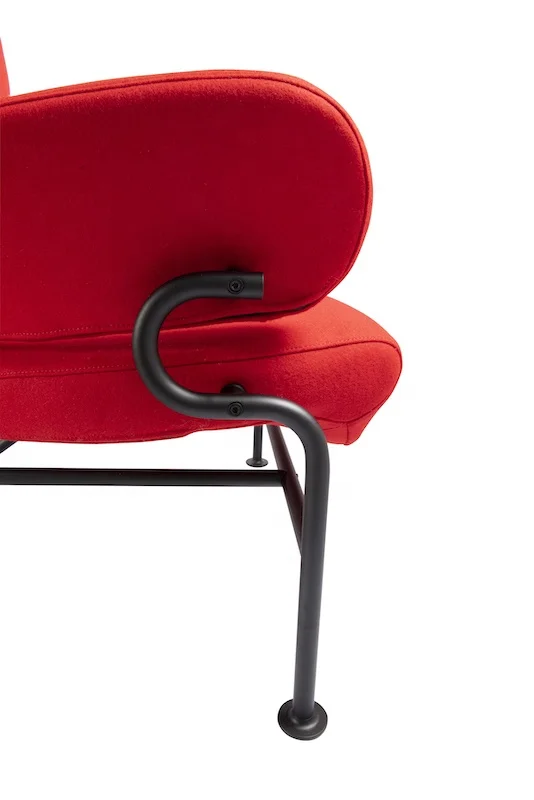 Mongolian Lamb Fur Armchair Sheepskin Leather Fabric Upholstery Metal Leg Cafe Library Swivel Armchair Sofa Single Seat Chair