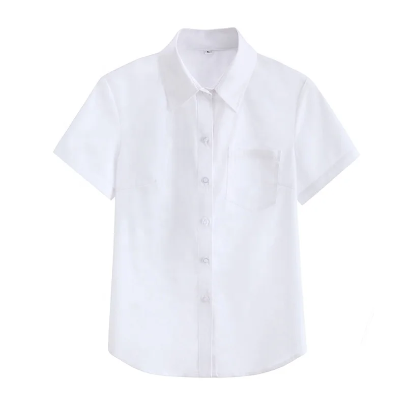 Дешевая белая школьная форма для мальчиков и девочек, рубашка, топ, блузка