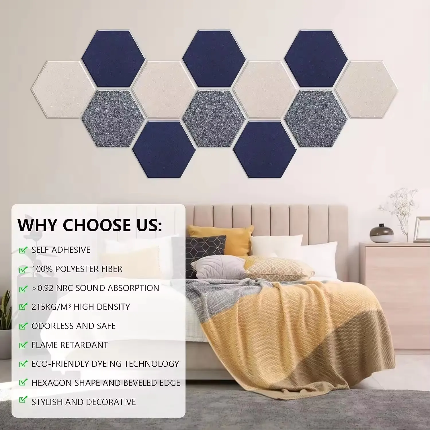 Highly Effective Sound Absorption Polyester Felt Fabric Acoustic Panel for Indoor Decoration Wall Panels