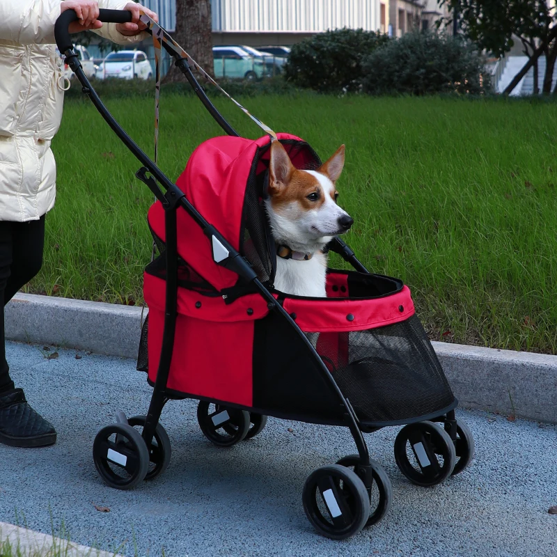 Hot Sale Outdoor Foldable Dog Trolley Detachable Travel Large Luxury 4 Wheels Pet Stroller