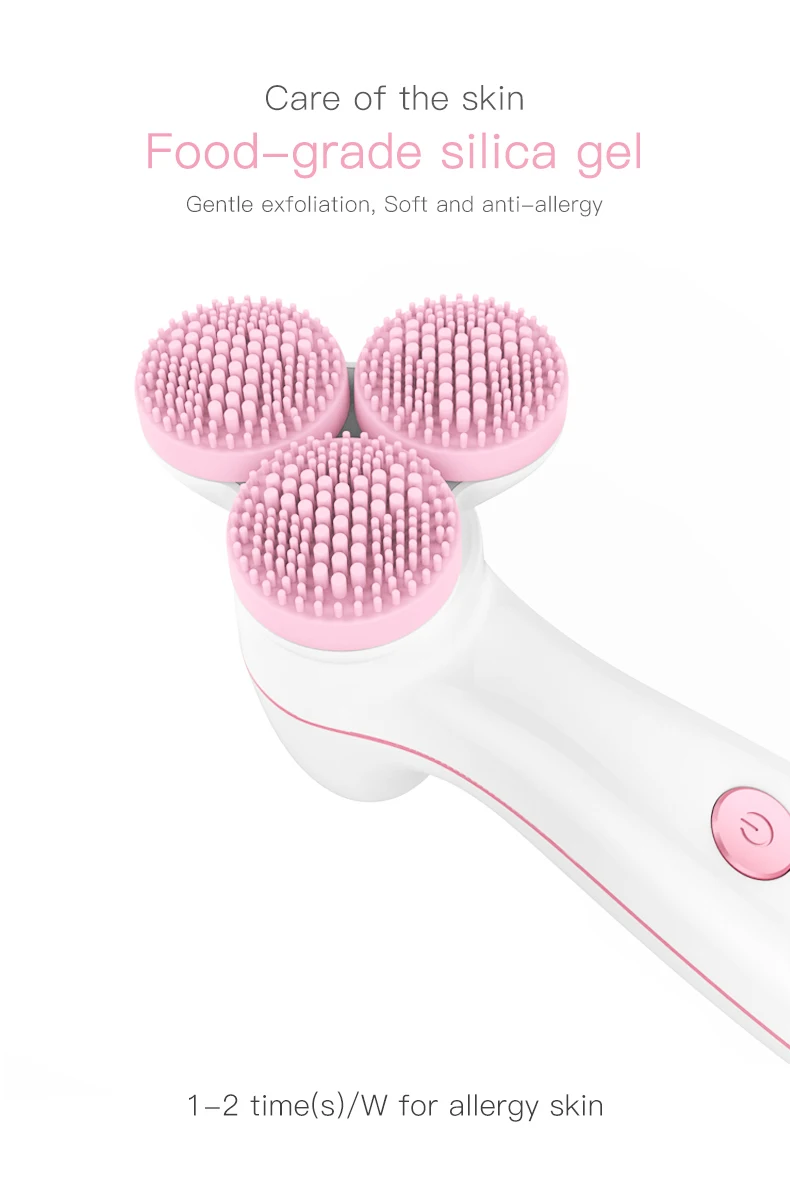  LULA OMD lPX7 waterproof Silicone Vibration High-frequency Ultrasonic Massager 3D Face Cleansing Electric Beauty