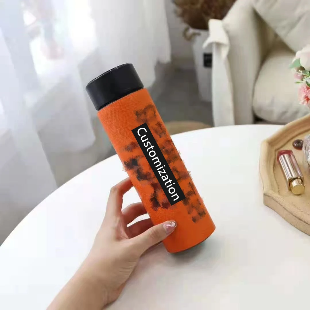 Персонализированная светодиодная бутылка для воды из нержавеющей стали, вакуумная