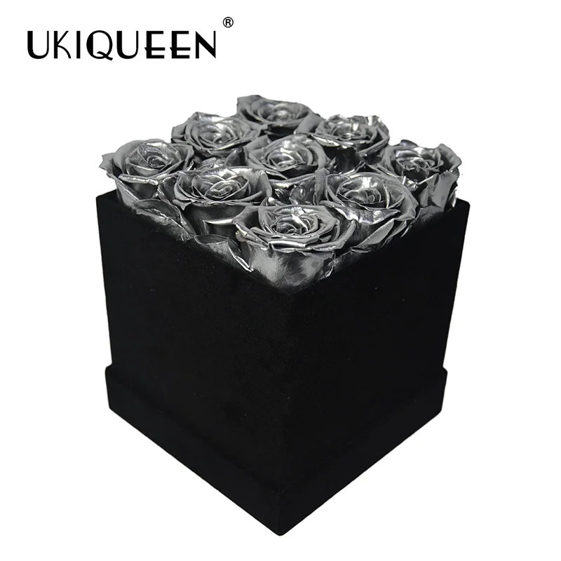 UKIQUEEN Culinan Preserved High Quality Flower Box Roses Decorative Flowers & Wreaths 100% Natural Real Rose Paper,velet CN;YUN