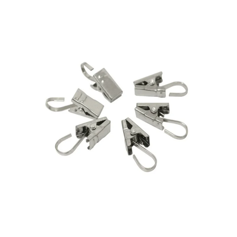2024 Best New Products Curtain Clips With Hooks Stainless Steel Curtain Hook Strong Window Curtain Rings With Clips