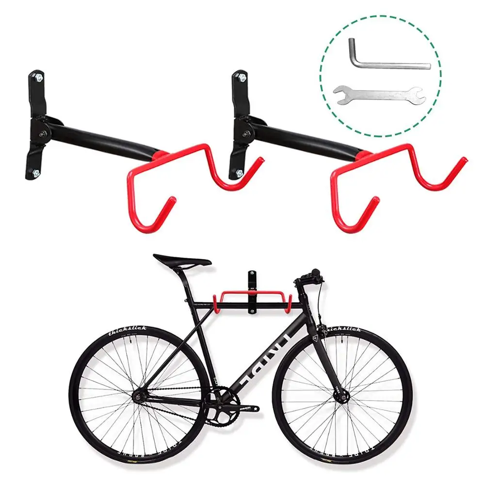 
2021 Amazon Hot Sale Bike Wall Mount Hanger Garage Bicycle Holder Hook Folding Space Saver Bicycle Rack 