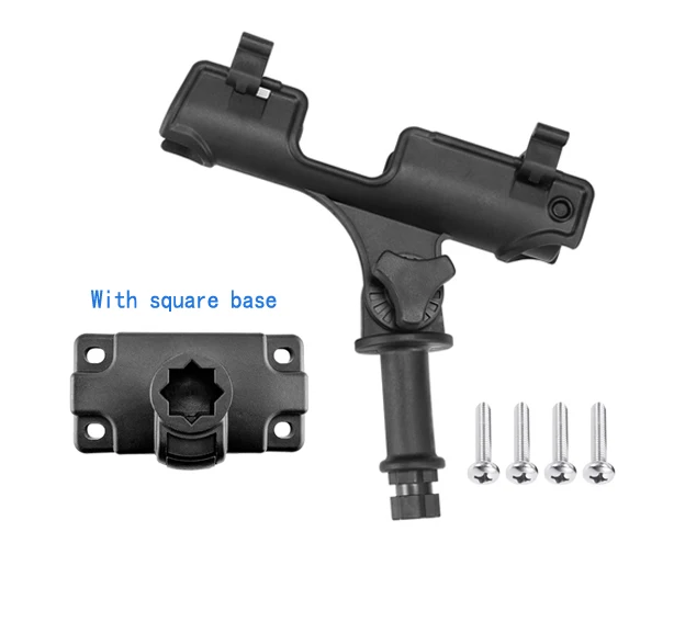 Round or square base 360 degree fishing rod holder used on