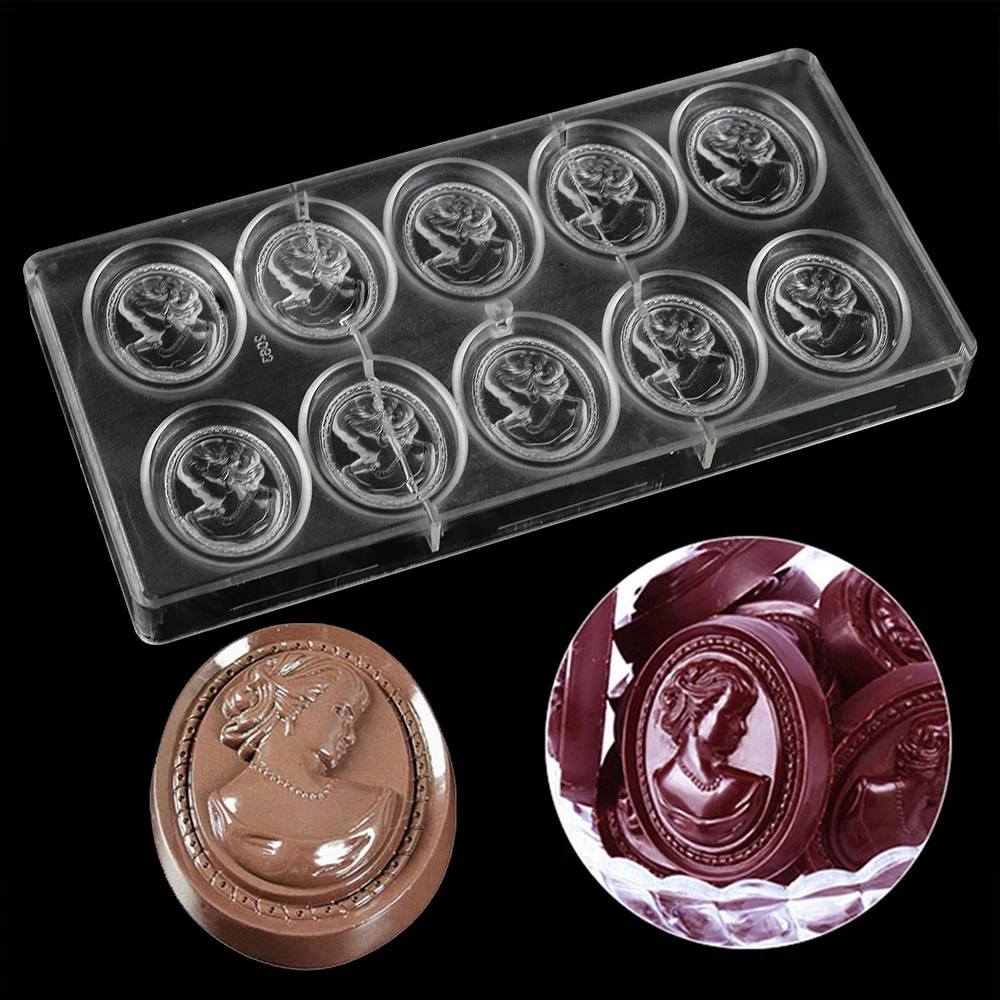 Custom 10 Cavity Biscuit Cake Baking Tools Food Grade Transparent Plastic 3D Flower Chocolate Mold