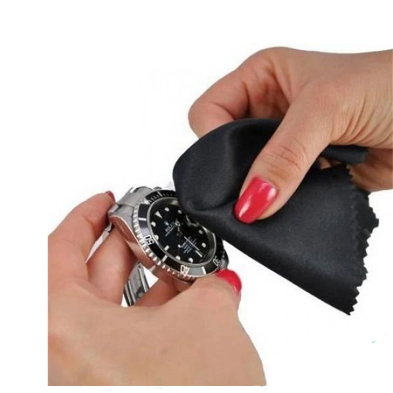 Custom Logo Wholesale Black Microfiber Watch Cleaning Cloth