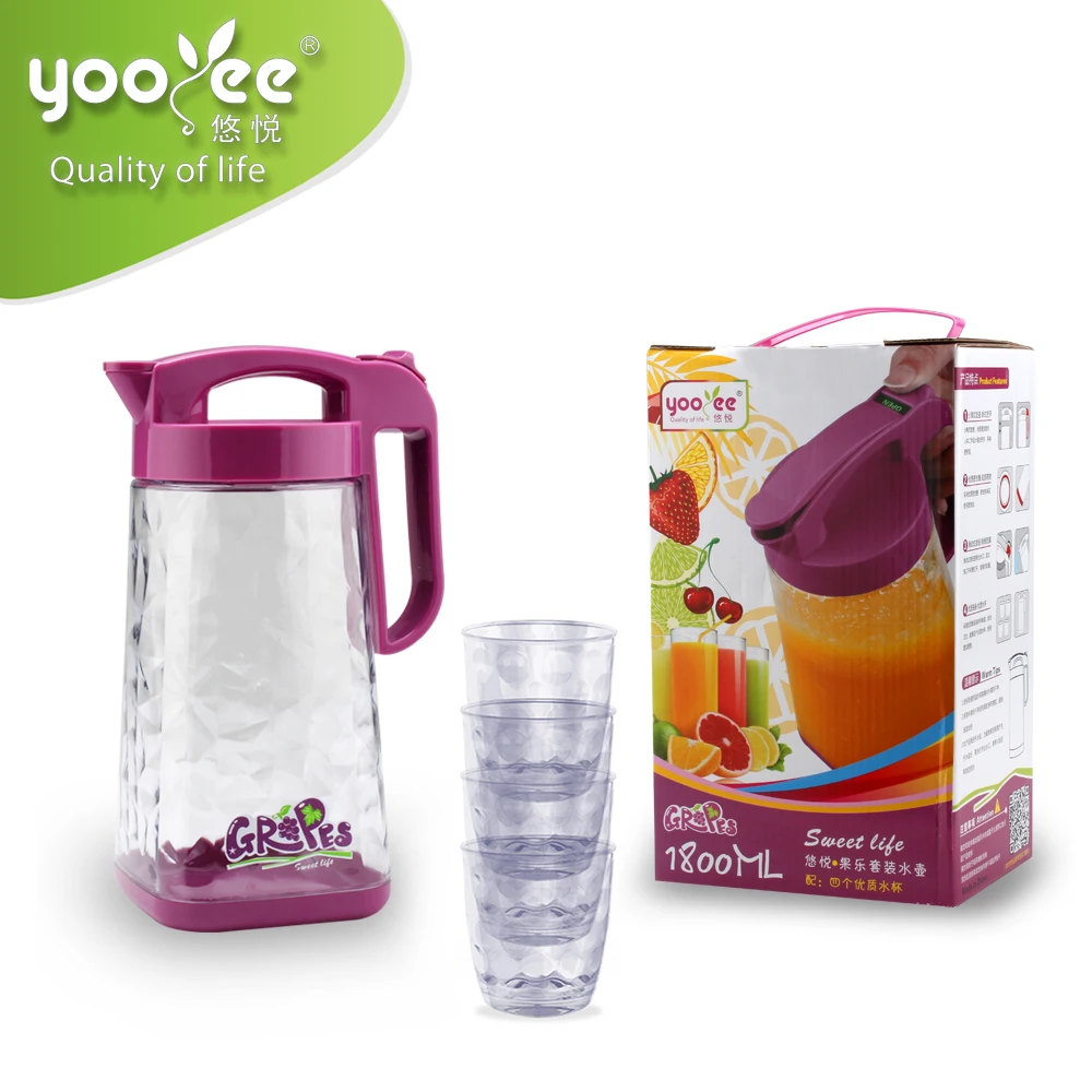 Water Pots Water Cooler Jug Juice Jug & Kettles Plastic Juice Pitcher China with 4cups 4000 Sets 59.5x33x54cm Everyday Support