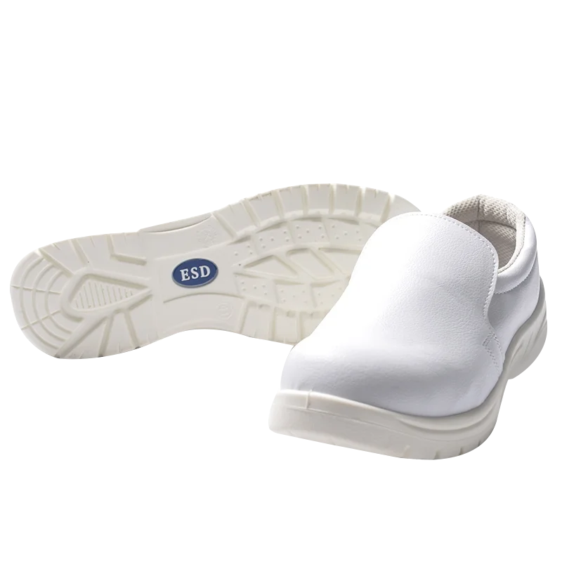 H-4505 White PU Leather Upper Material Unisex Gender steel toe esd anti static Safety Shoes