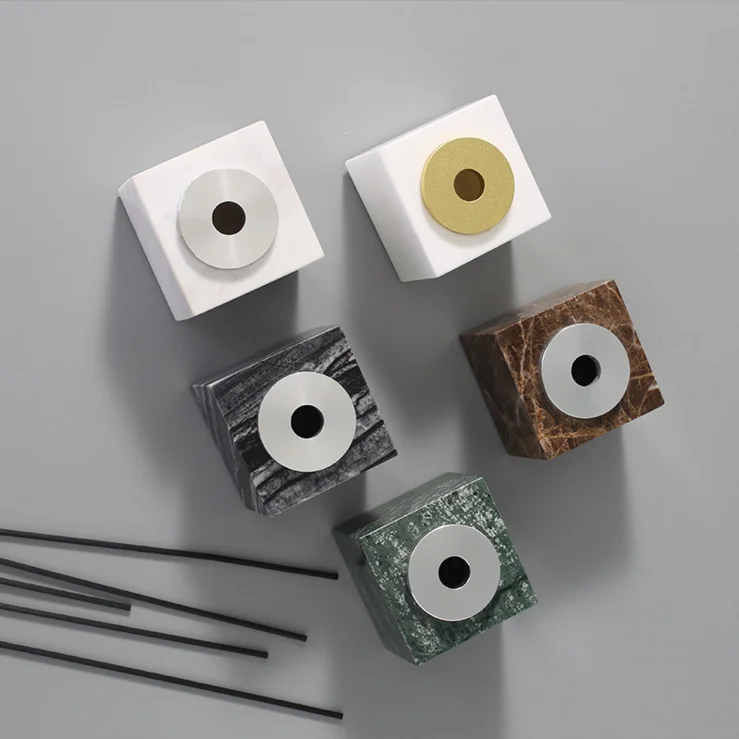 Factory Direct Sale Luxury Brown Marble Bottle For  Oil Aromatherapy Marble Aroma Diffuser