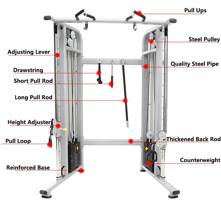 Cheap Wholesale Fitness Equipment Multi Functional Trainer/Multifunction Smith Machine Gym Cable Crossover Machine for Home