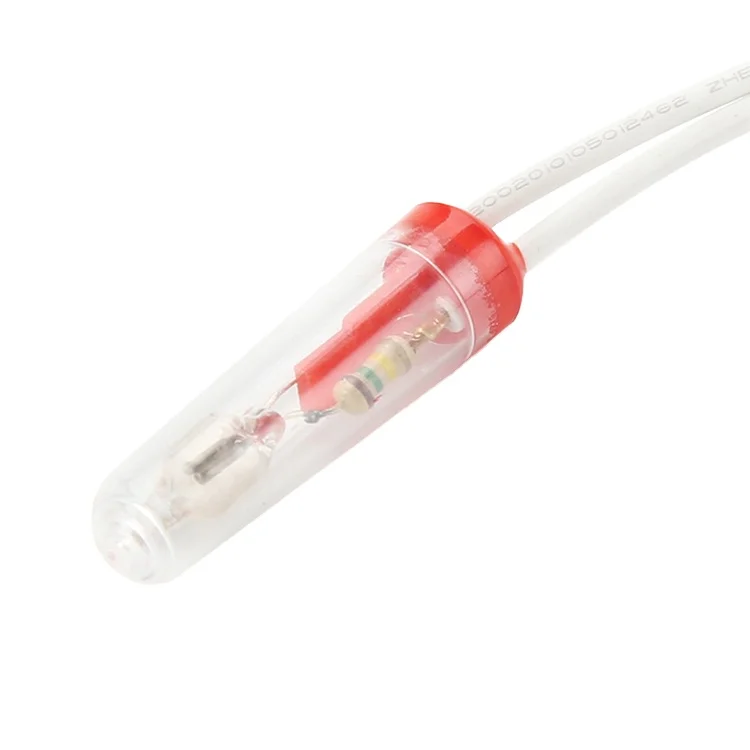 CE White mini size plastic red yellow 12v 24v 220v 120v neon signal lamp indicator light wire leading with terminal pins