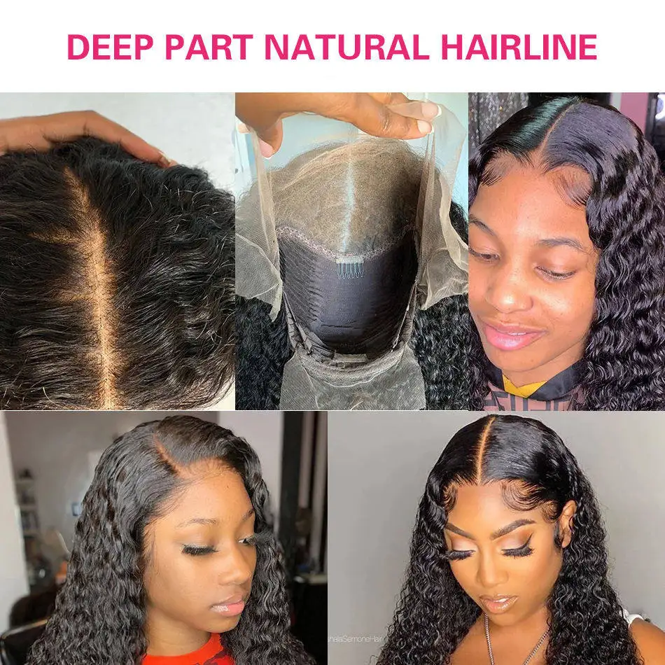 vendor Long kinky curl HD transparent full lace front wigs pre plucked with baby hair raw Indian hair human wig for black women