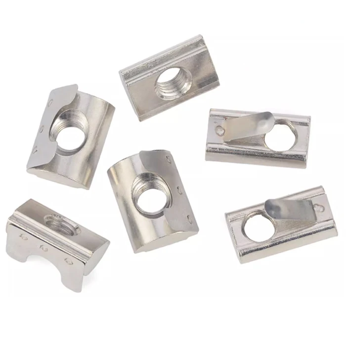 Zinc Plated T-Nut 8slot Roll-in Spring Ball M4/M5/M6/M8 , Roll Ball Elastic Nuts for 4040 Series Aluminum Extrusion Profile