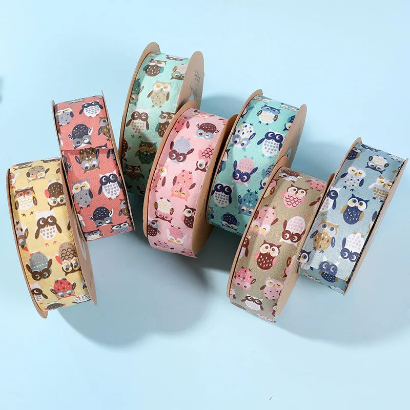 Custom DIY Korean Fruit Printing Hairpins Pet Bows Single Face Satin Cotton Polyester Nylon Grosgrain Ribbon Cartoon Gifts