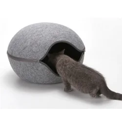 Pet Supplies Hot Selling Felt Cat Bed Cave Indoor Cat Bed Multifunction Round Donut Pet Bed For Dog Cat