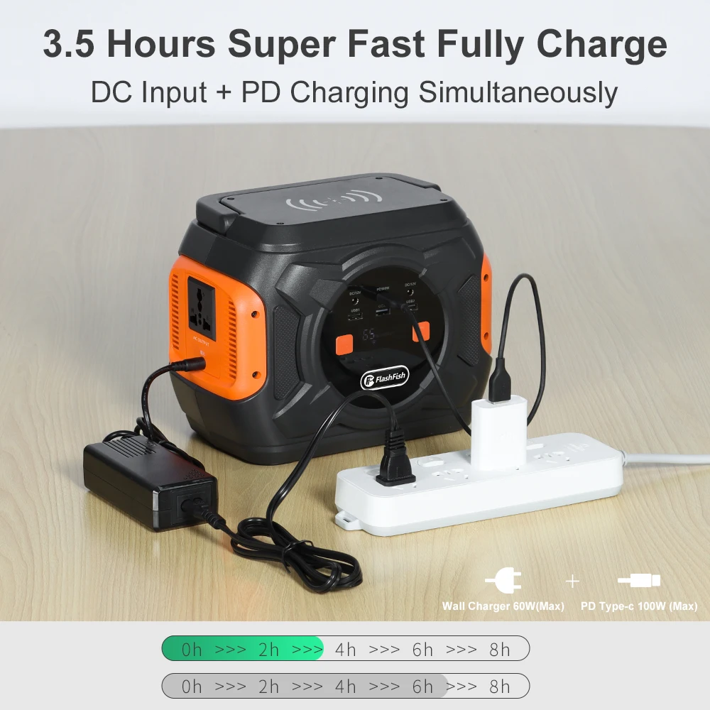 Wholesale 300W Powerstation Energy Charger 110V 220V Backup Lithium Battery Solar Generator Wireless Portable Power Station