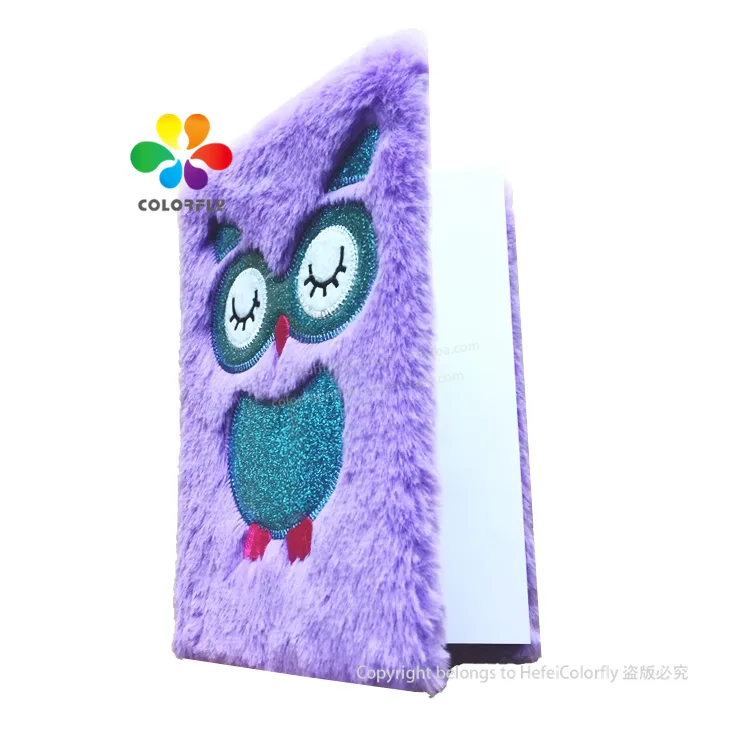 Promotional Children Girl Birthday Gift Set Beautiful Cute Plush Cover Unicorn School Hardcover Notebook