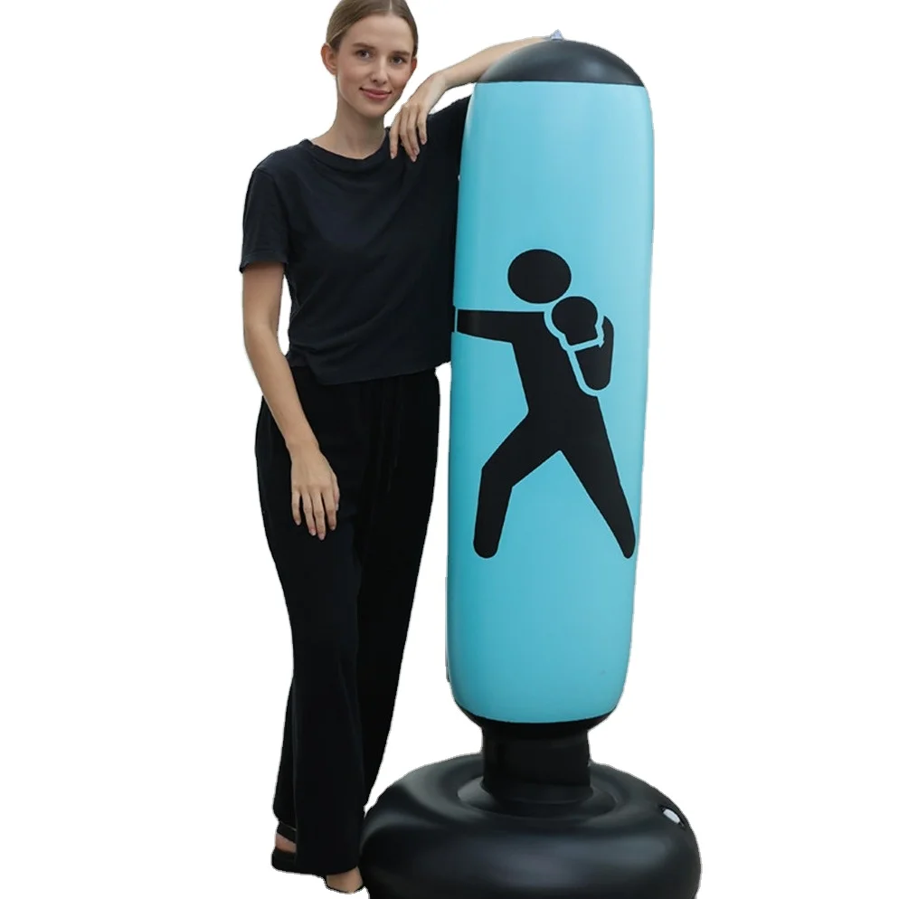 Nuoxin Custom Heavy Stand Inflatable Kick Punching Bag Boxing Bags Stand Equipment Inflatable Punching Bag For Kids Gym