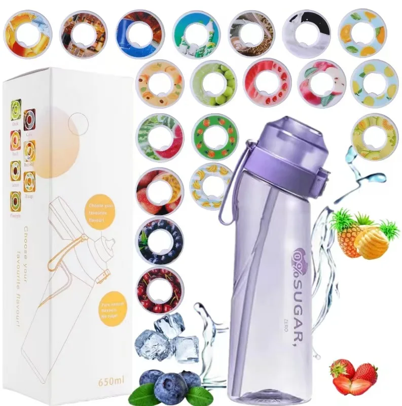 Hot Sale BPA Free 500/650 ML Fruit Fragrance  0% Sugar Water Bottle with 7 Flavor Pods