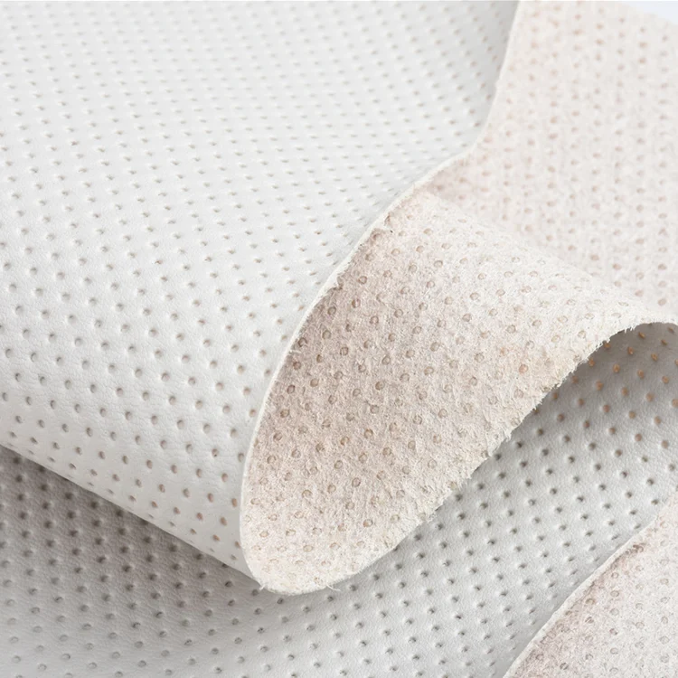 0.4Mm-2.0Mm Perforated Synthetic Leather Pu Synthetic Leather Fabric Perforated Leather Fabric For For Car Seats Sofa Furniture