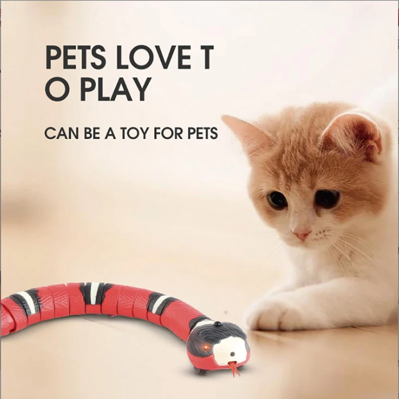 Automatic Cat Toys Interactive Smart Sensing Snake TeaseToys for Cats USB Charging