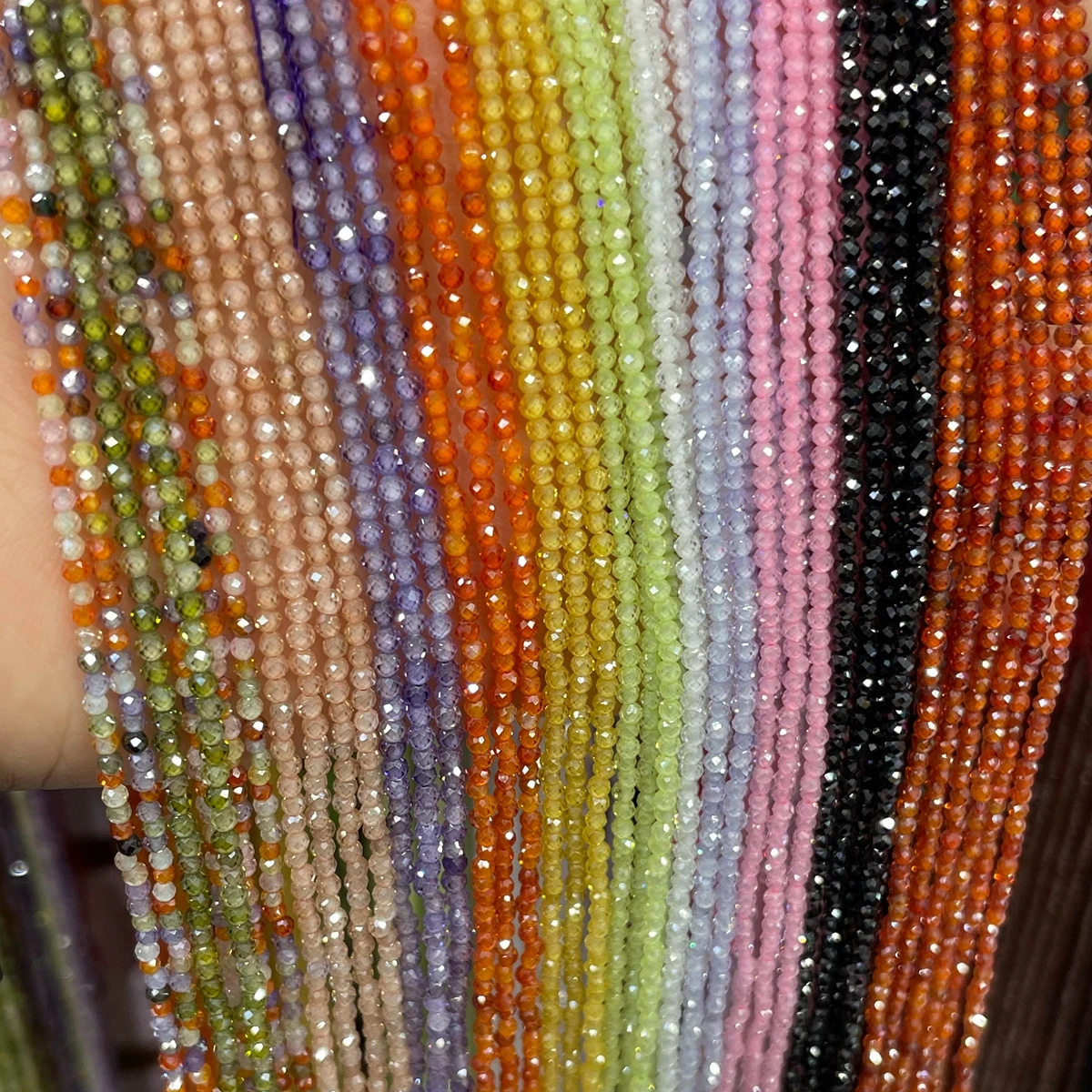 2mm 3mm  Shinning Faceted Zircon Loose Beads Strand Material For DIY Making Jewelry Bracelet Necklace Beads & Accessories