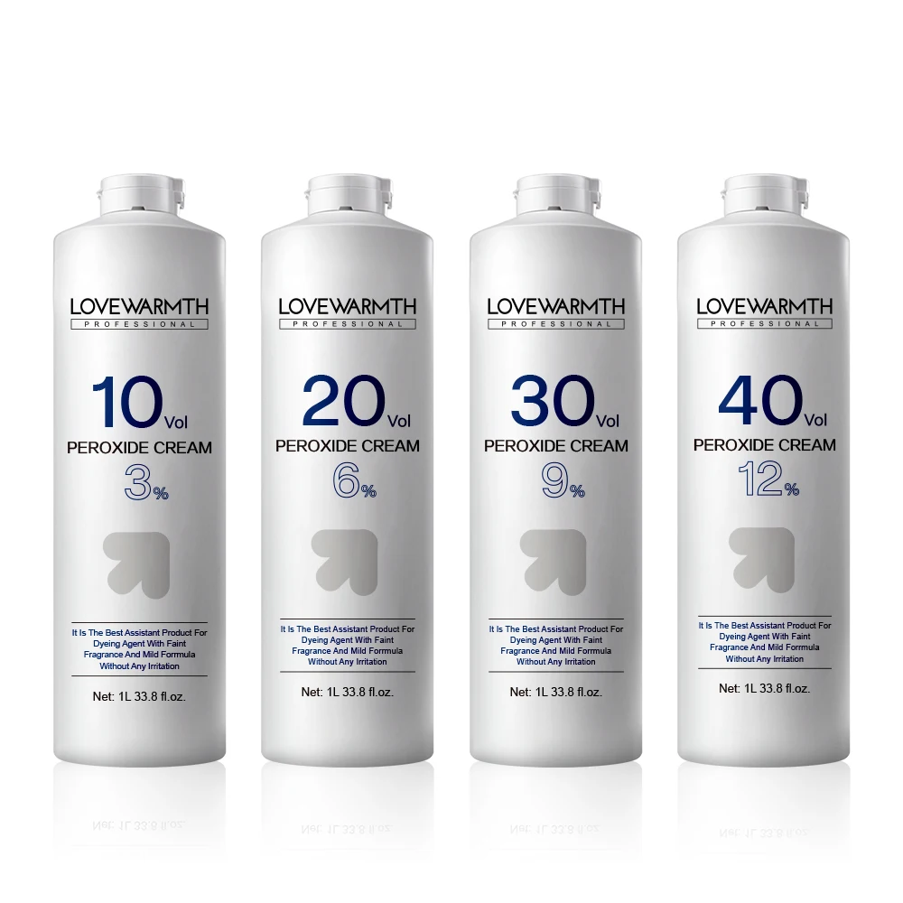 Private label ready to ship 1000ml 3% 6% 9% 12% hair coloring peroxide oxidant cream for all hair type