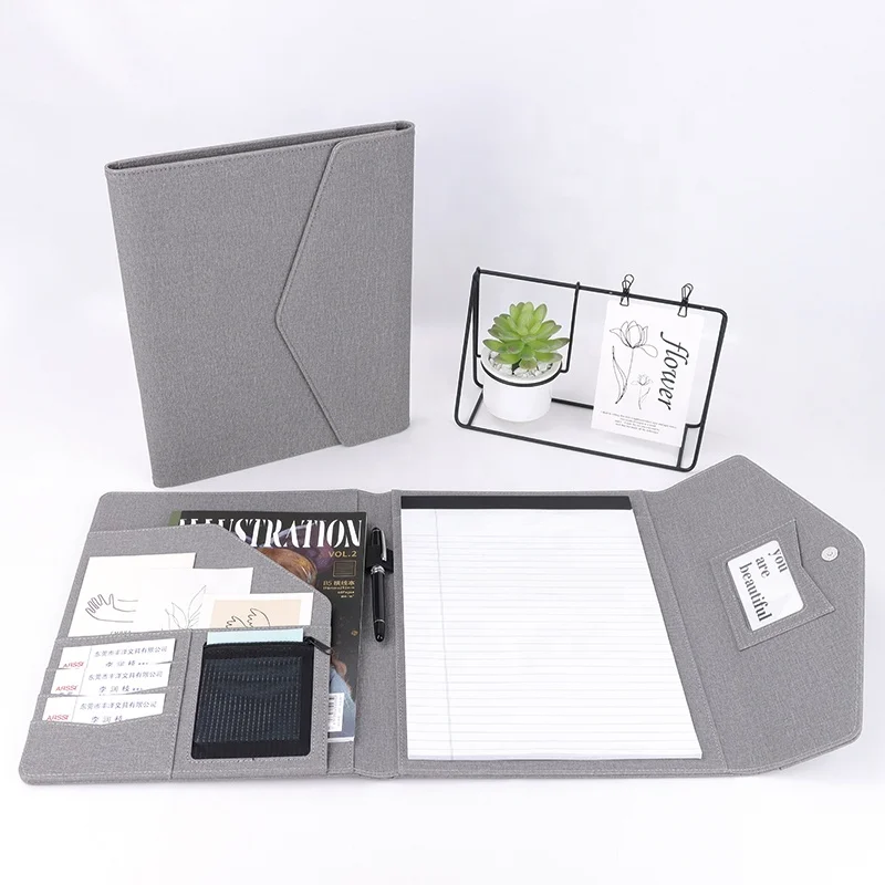 Special standard envelope clasp folder multi-functional travel information collection bag PU business manager folder custom