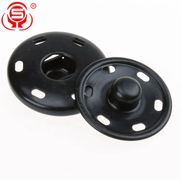 
High Quality 19mm Sew on Snap Button Black Metal Snap Fastener Press Buttons for Clothing 