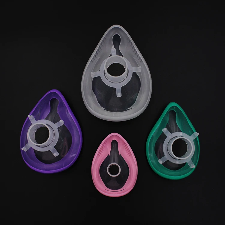 Gas Valve Up Disposable High Quality PVC And Silicone Rotational Inflatable Anesthesia Face Facial Oxygen Breathing Mask