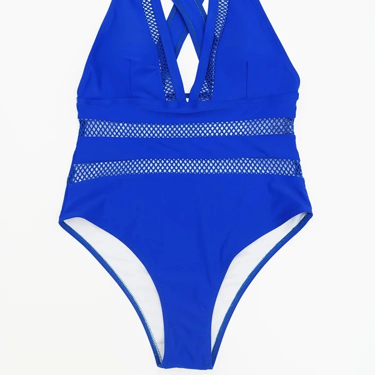 New Sexy Mesh Patchwork Swimwear Women One Piece Swimsuit Female Push Up Monokini Bathers Bathing Suit Beachwear Swim Lady