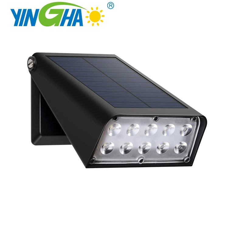 Waterproof LED Solar Wall 10 LEDs Light Sensor Outdoor Garden Lamp White