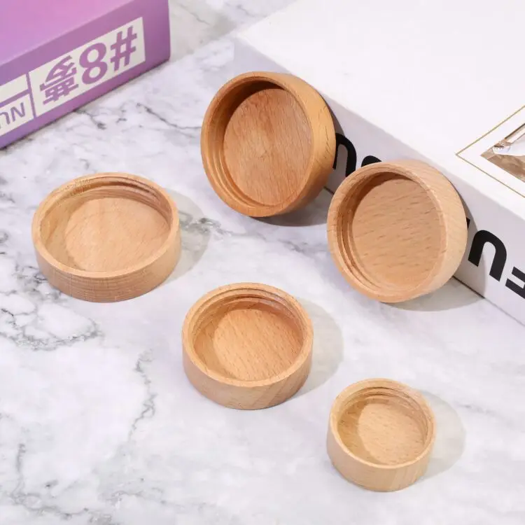 High Quality Customizable Wooden Reusable Container Lids Glass Bottle Mason Jar Stretch Screw Cap Quality Packaging