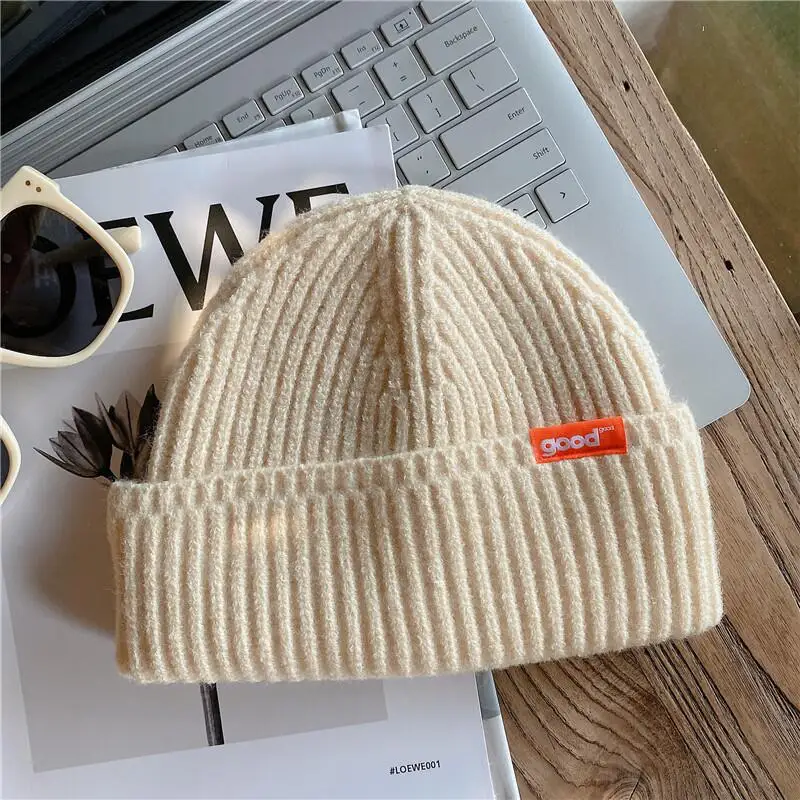 knitted merino wool hats custom logo beanie waffle knit beanie