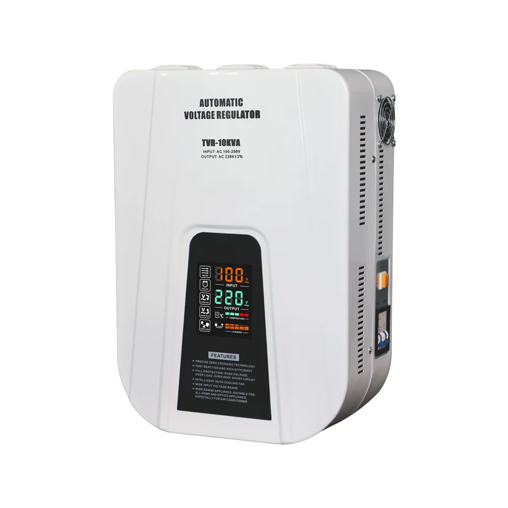 Wall mounted Servo Motor Control 10kva 150v-250v Svc Avr Voltage regulator Stabilizer for home