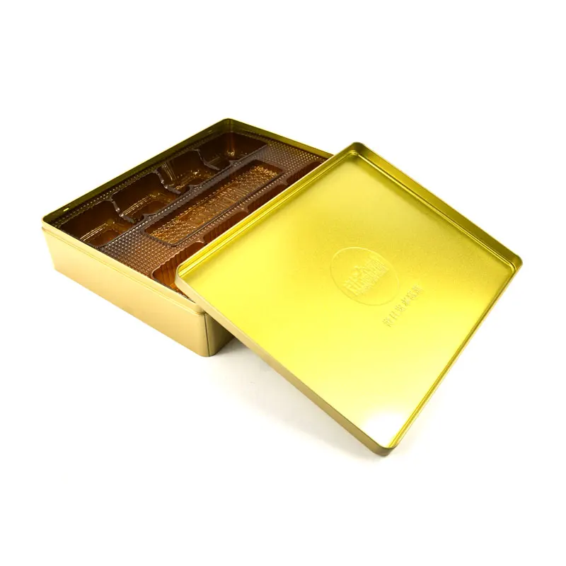 High-End 8-Pack Gold Embossed Moon Cake Gift Box Metal Luxury Gift Boxes for Special Occasions