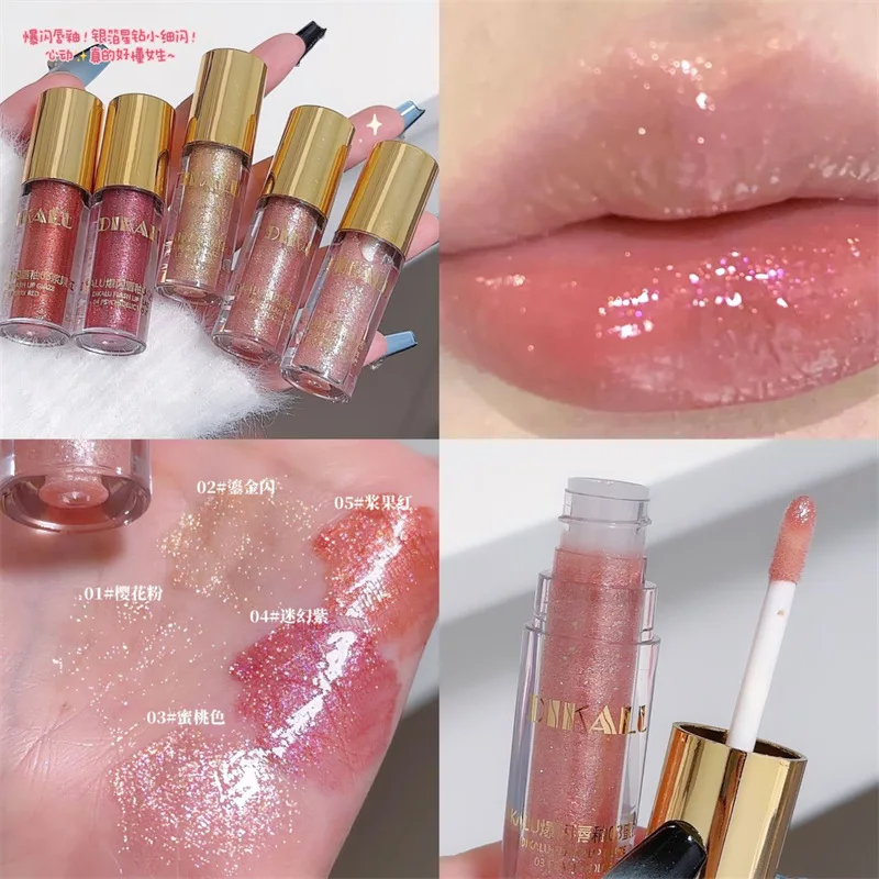 Private Label  5 Color Flash Lip Glazemirror Lip Glaze Gloss Lasting Waterproof Customization Rouge a Levre Bio