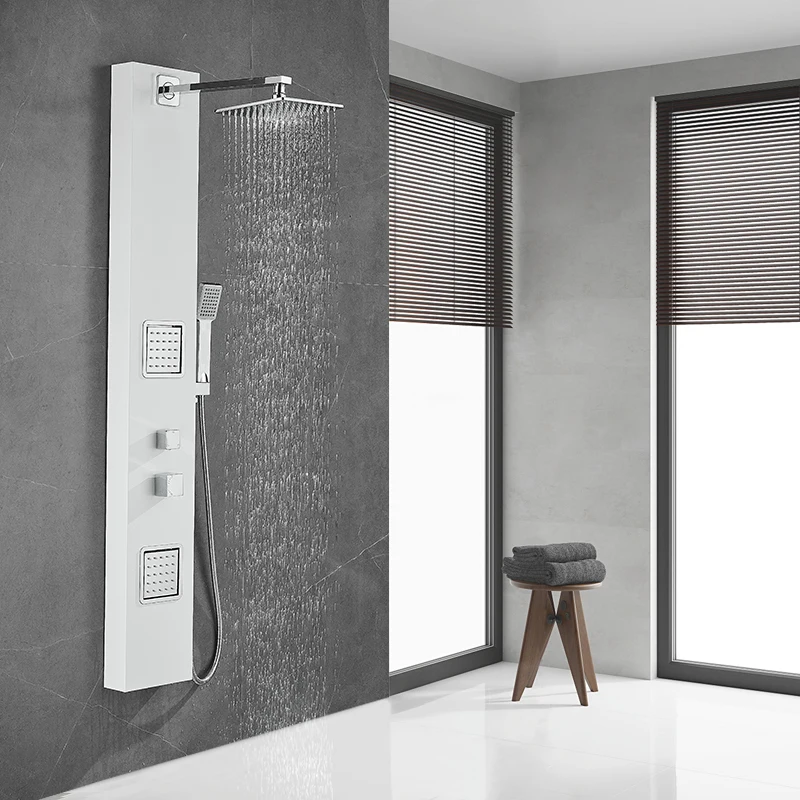 bathroom shower set led rainfall waterfall high pressure shower and bathroom equipment thermostatic rainfall clear shower head